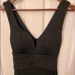 Deep V Sleeveless Black Opera Dress